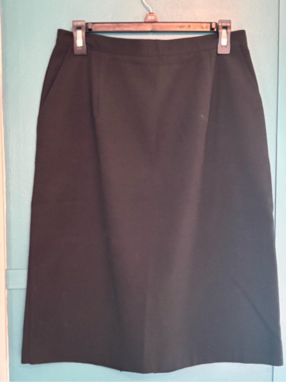 Pretense Women's Black Midi Straight Skirt w/ Bow Detail, Size 14